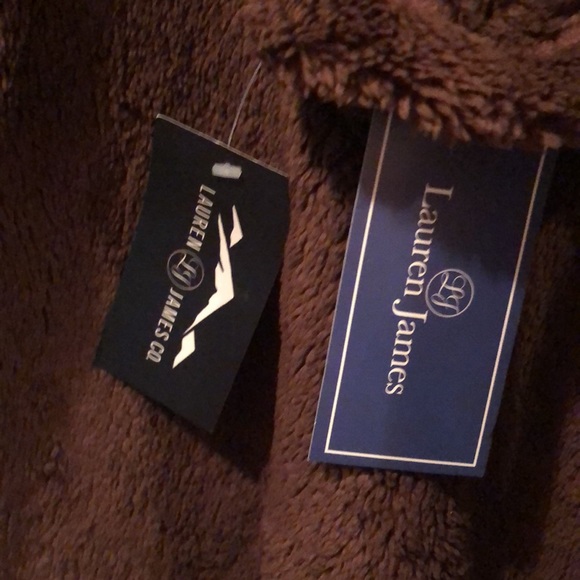 NWT Lauren James Co. Linden Sherpa Pullover in Chocolate Brown size Large. - Picture 8 of 9